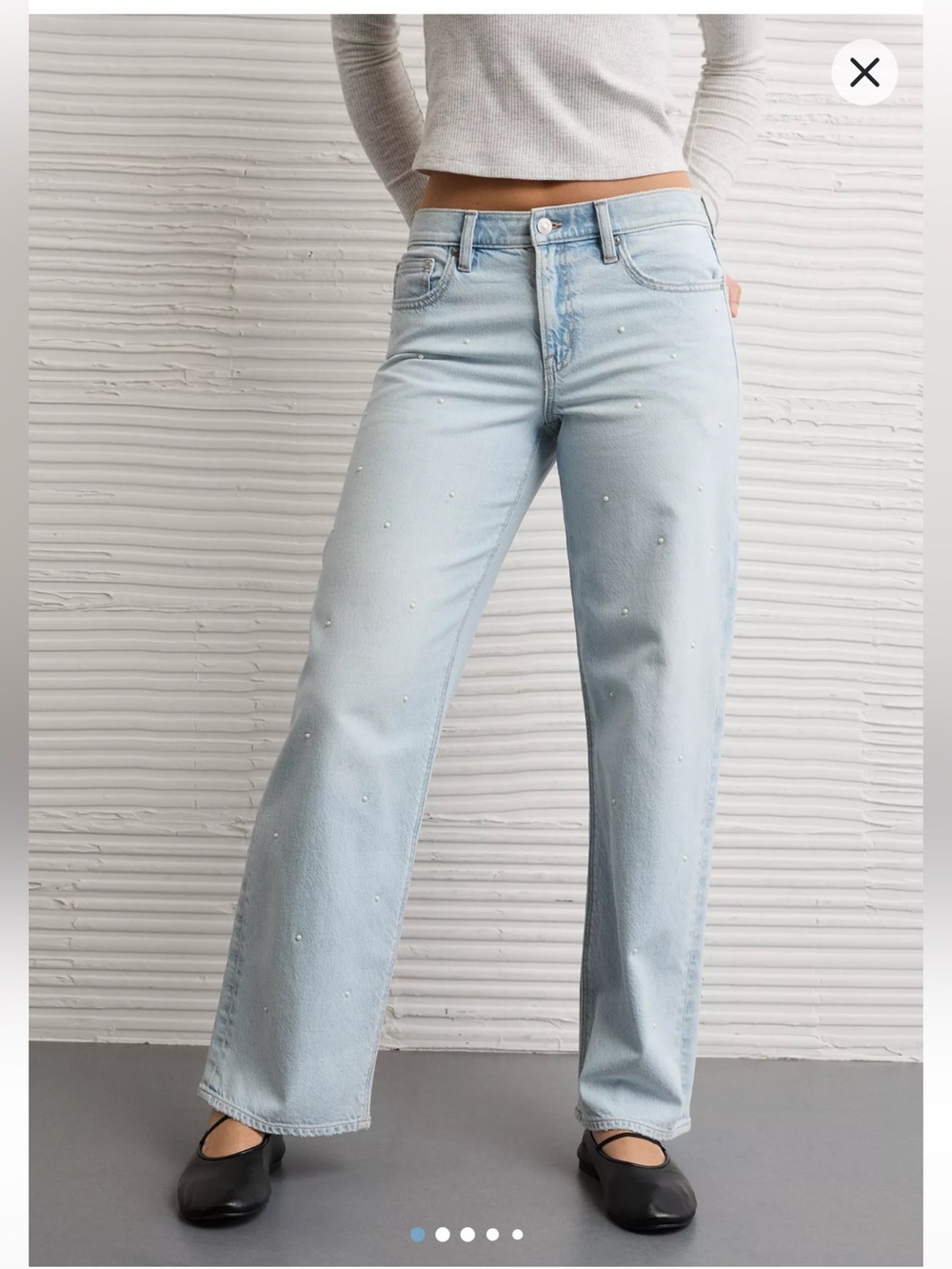 American Eagle AE Pearl Embellished Strigid High-Rise Stovepipe Denim Jeans